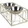 Clayre & Eef 6Y5429 Ciotola per cani e gatti color oro 38x20x13 cm - 2x500 ml