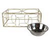 Clayre & Eef 6Y5429 Ciotola per cani e gatti color oro 38x20x13 cm - 2x500 ml