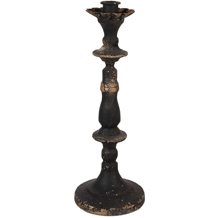 Clayre & Eef 6Y5454 Candeliere in oro nero Ø 11x30 cm Stile barocco