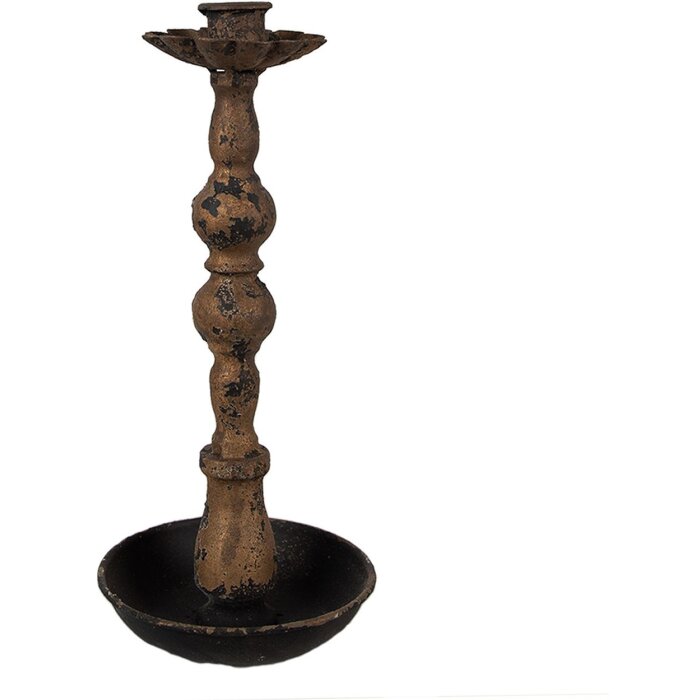 Clayre & Eef 6Y5455 Portacandele nero Ø11x25 cm Ferro Vintage