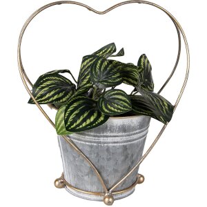 Clayre & Eef 6Y5469 Portapiante Grigio Oro 25x16x29 cm