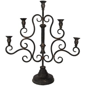 Clayre & Eef 6Y5475 Portacandele nero 46x14x49 cm