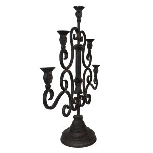 Clayre & Eef 6Y5475 Portacandele nero 46x14x49 cm