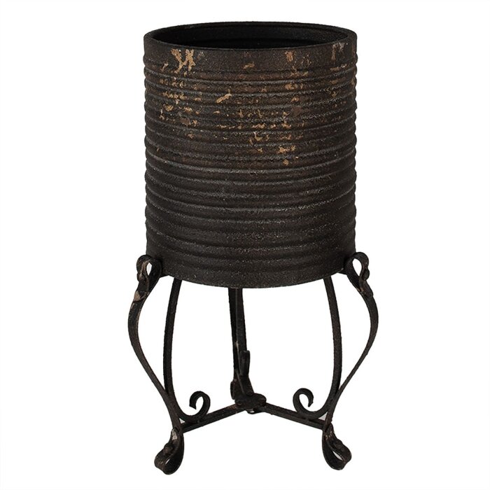 Clayre & Eef 6Y5476 Supporto per piante da interno nero Ø 29x53 cm