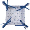 Clayre & Eef BRB47 Cestino per il pane beige blu 35x35x8 cm Cotone motivo floreale