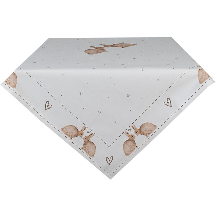 Clayre & Eef BSLC01 Tovaglia Beige Brown 100x100 cm