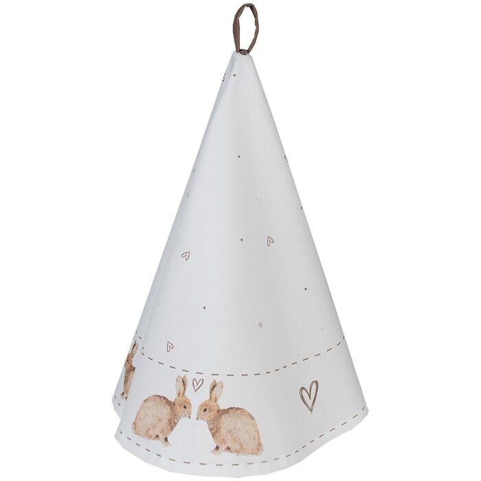 Clayre & Eef BSLC48 Asciugamano da tè Beige Brown Ø 80 cm