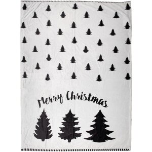 Clayre & Eef BWX60-2 Plaid Bianco Nero 130x170 cm