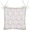 Clayre & Eef CFL29 Cuscino per sedia Design floreale Bianco Verde 40x40x4 cm