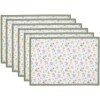 Clayre & Eef CFL40 Set di 6 tovagliette bianche, verdi 48x33 cm