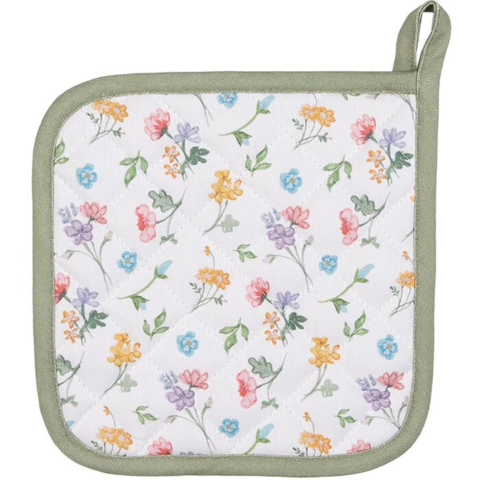 Clayre & Eef CFL45 Portapentole Bianco, Verde 20x20 cm