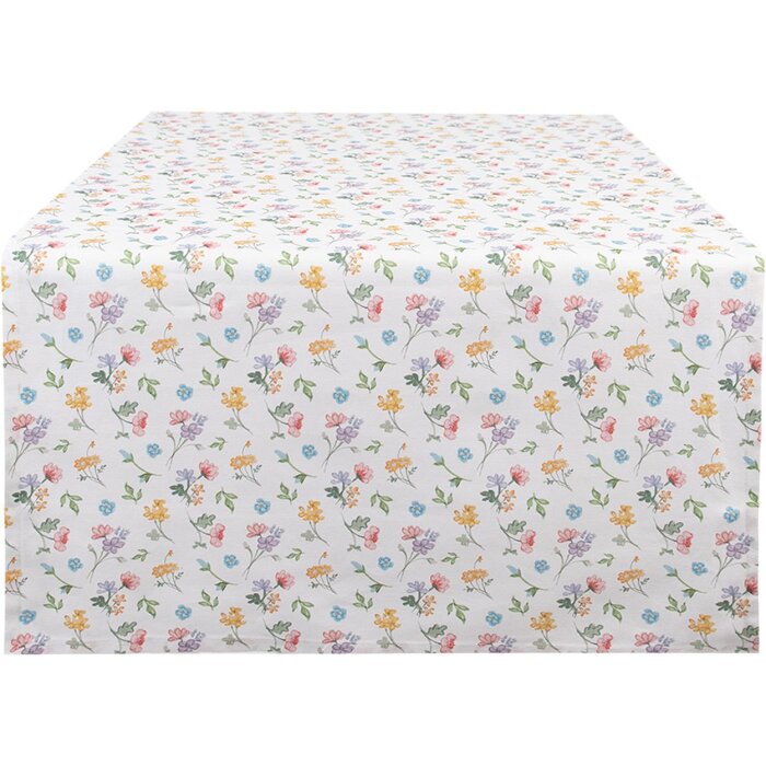 Clayre & Eef CFL64 Runner da tavola bianco 50x140 cm