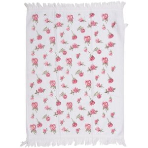 Clayre & Eef CT029 Asciugamano per ospiti Bianco Rosa...