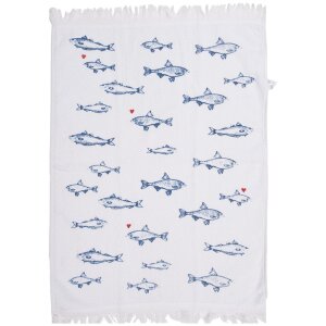 Asciugamano per ospiti Clayre & Eef CTSSF Bianco Blu...