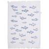 Asciugamano per ospiti Clayre & Eef CTSSF Bianco Blu 40x66 cm