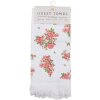 Clayre & Eef CTSWR Asciugamano per ospiti Bianco Rosa 40x66 cm