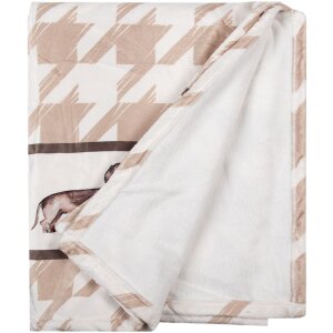 Clayre & Eef DHL60 Plaid Marrone Bianco 130x170 cm