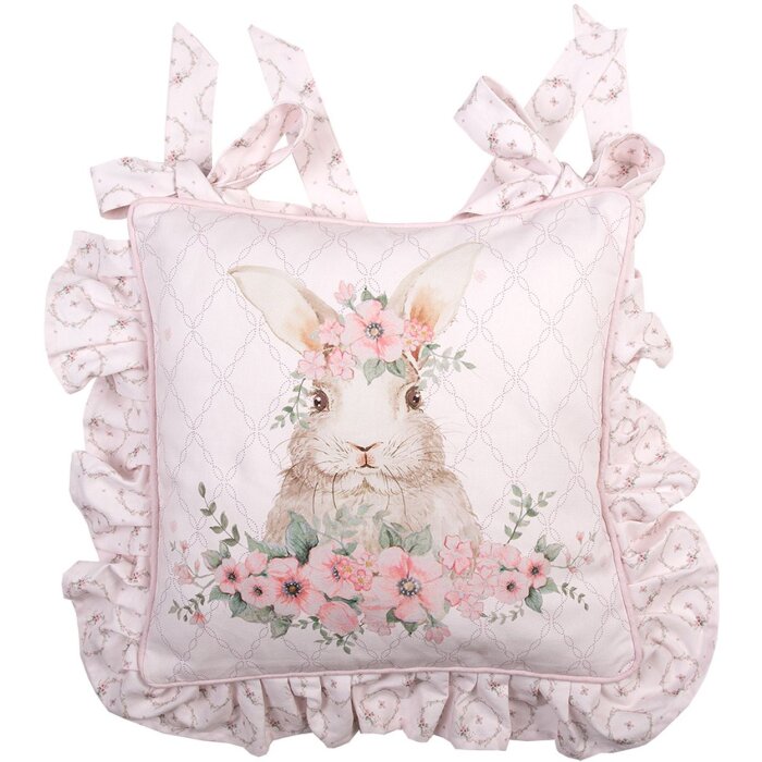 Clayre & Eef FEB25-1 Cuscino Copriseduta 40x40 cm Cotone Rosa