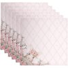 Clayre & Eef FEB43-1 Set di 6 tovaglioli in cotone rosa 40x40 cm con motivo a coniglietto