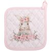 Clayre & Eef FEB45-1 Portapentole Rosa 20x20 cm Cotone Coniglietto