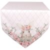 Clayre & Eef FEB65-1 Runner da tavola rosa 50x160 cm Cotone motivo coniglietto