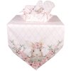 Clayre & Eef FEB65-1 Runner da tavola rosa 50x160 cm Cotone motivo coniglietto