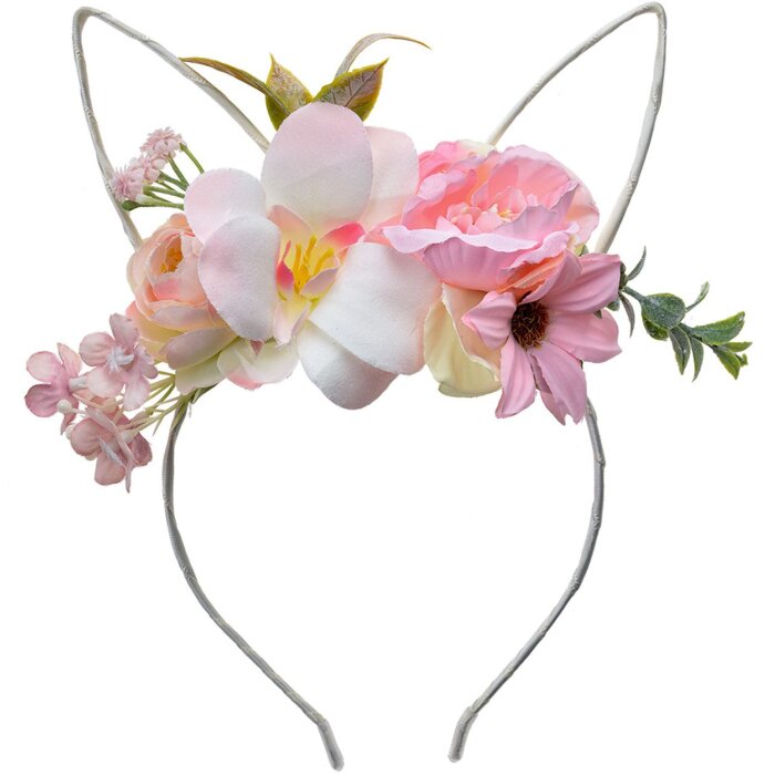Juleeze JZHB0126 Cerchietto per capelli Donna Bianco Rosa Fiori