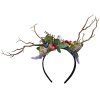 Juleeze JZHB0131 Fascia per capelli da donna verde marrone con motivi di fiori e uccelli