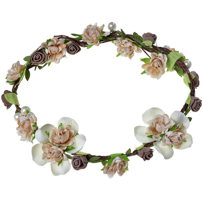 Juleeze JZHB0141 Cerchietto Donna Bianco Marrone