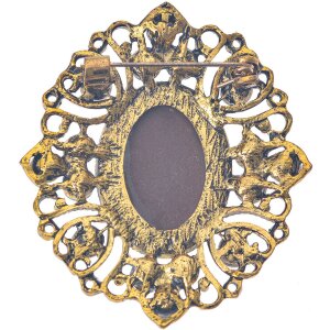 Juleeze JZPI0084 Spilla cammeo marrone