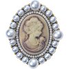 Juleeze JZPI0086 Spilla cammeo marrone