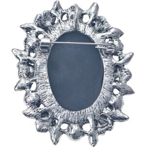 Juleeze JZPI0087 Spilla cammeo grigio