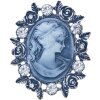 Juleeze JZPI0087 Spilla cammeo grigio