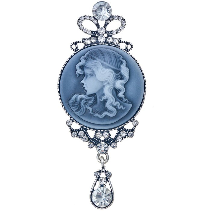 Juleeze JZPI0088 Spilla cammeo grigio