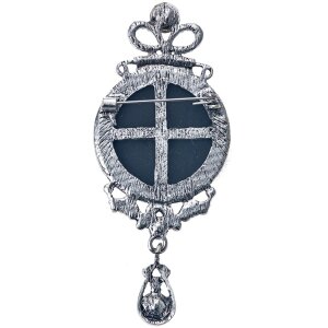 Juleeze JZPI0088 Spilla cammeo grigio