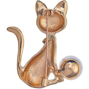 Juleeze JZPI0094 Spilla Gatto Bianco