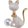 Juleeze JZPI0094 Spilla Gatto Bianco