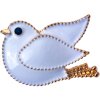 Juleeze JZPI0096 Spilla uccello bianco