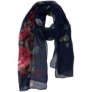 Juleeze JZSC0714BL Sciarpa Donna Blu Floreale 50x160 cm