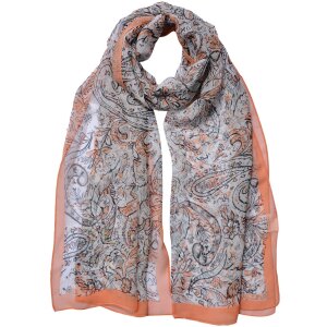 Juleeze JZSC0716O Sciarpa donna fantasia arancione 50x160 cm
