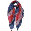 Juleeze JZSC0732 Sciarpa da donna con motivo blu, rosso 90x180 cm