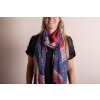 Juleeze JZSC0732 Sciarpa da donna con motivo blu, rosso 90x180 cm