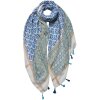 Juleeze JZSC0735BL Sciarpa da donna con motivo blu, verde, beige 90x180 cm