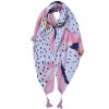Juleeze JZSC0739 Sciarpa da donna con motivo bianco, rosa, blu 90x180 cm