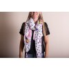 Juleeze JZSC0739 Sciarpa da donna con motivo bianco, rosa, blu 90x180 cm