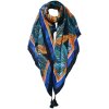 Juleeze JZSC0740 Sciarpa donna fantasia arancio, verde, blu 90x180 cm