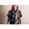 Juleeze JZSC0740 Sciarpa donna fantasia arancio, verde, blu 90x180 cm
