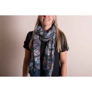 Juleeze JZSC0742 Sciarpa da donna con motivo blu, beige...