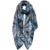 Juleeze JZSC0742 Sciarpa da donna con motivo blu, beige 90x180 cm