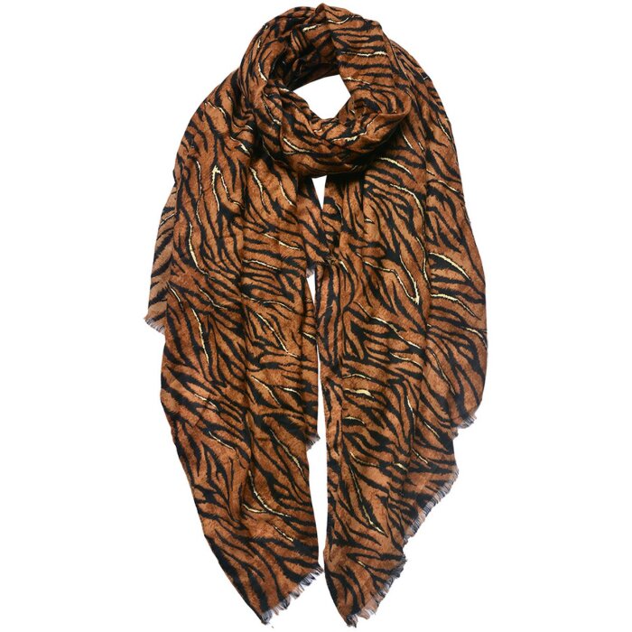 Juleeze JZSC0745CH Sciarpa da donna modello marrone, nero 90x180 cm